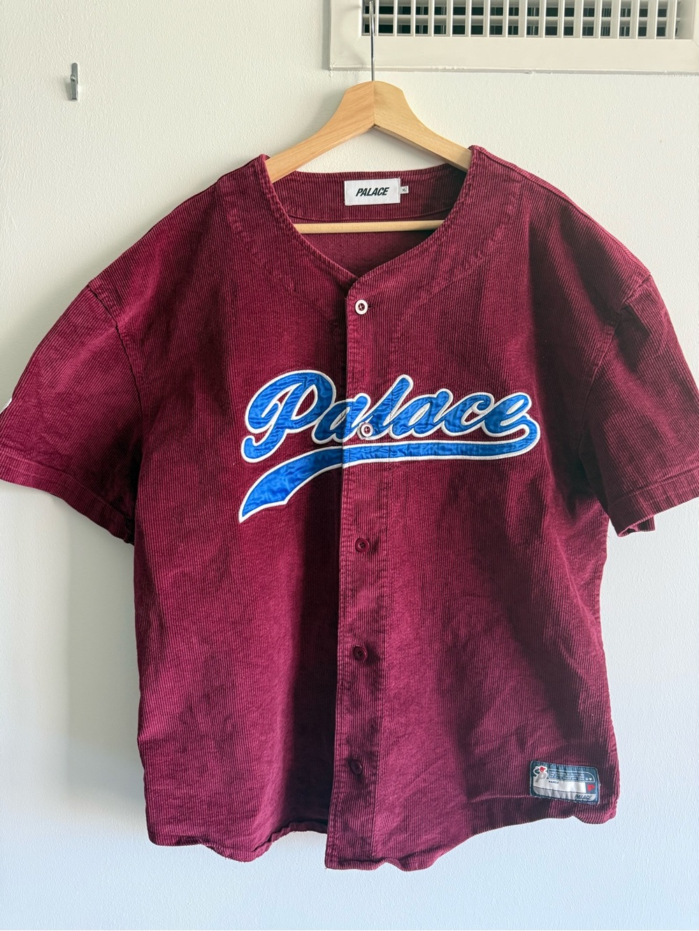 PALACE Burgundy Corduroy Top with Black Logo